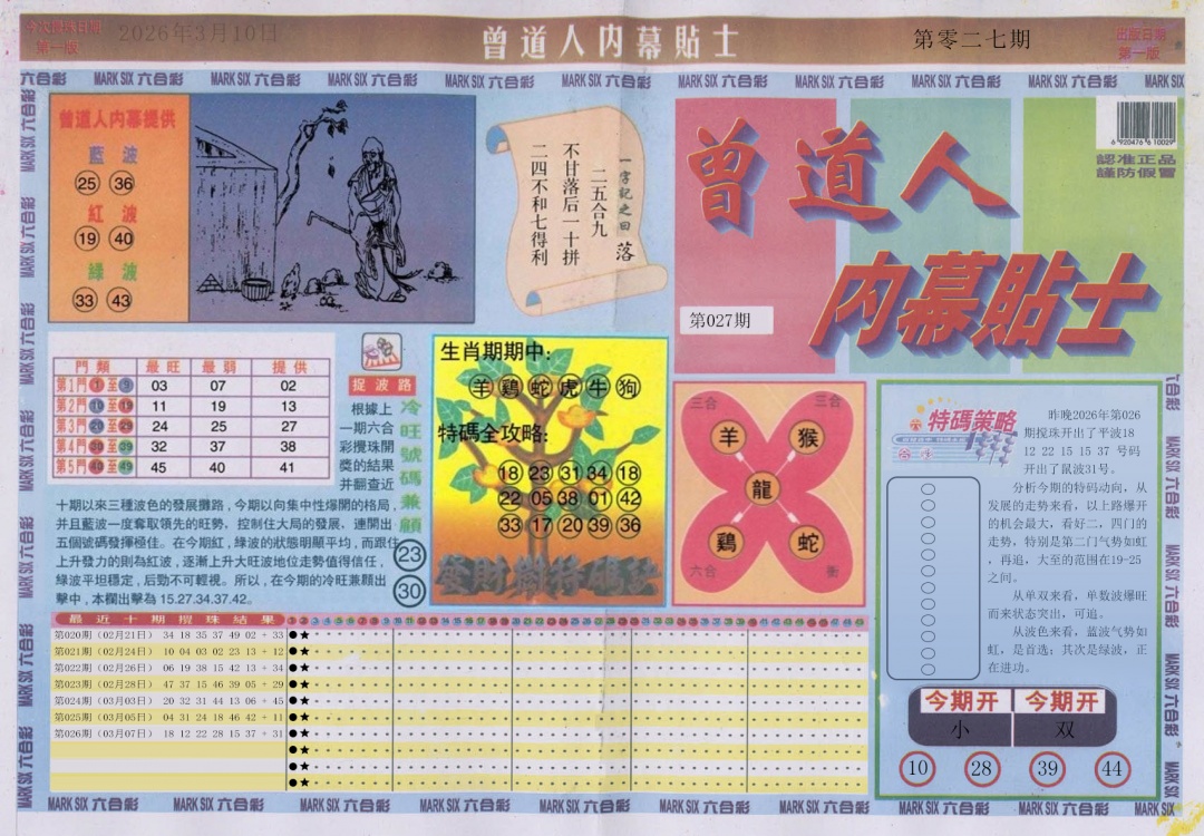 027期曾道人内幕贴士A[图]