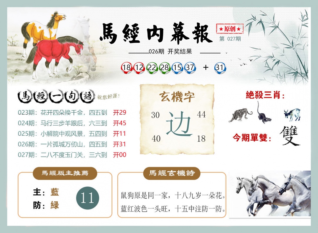 027期马经内幕报[图]